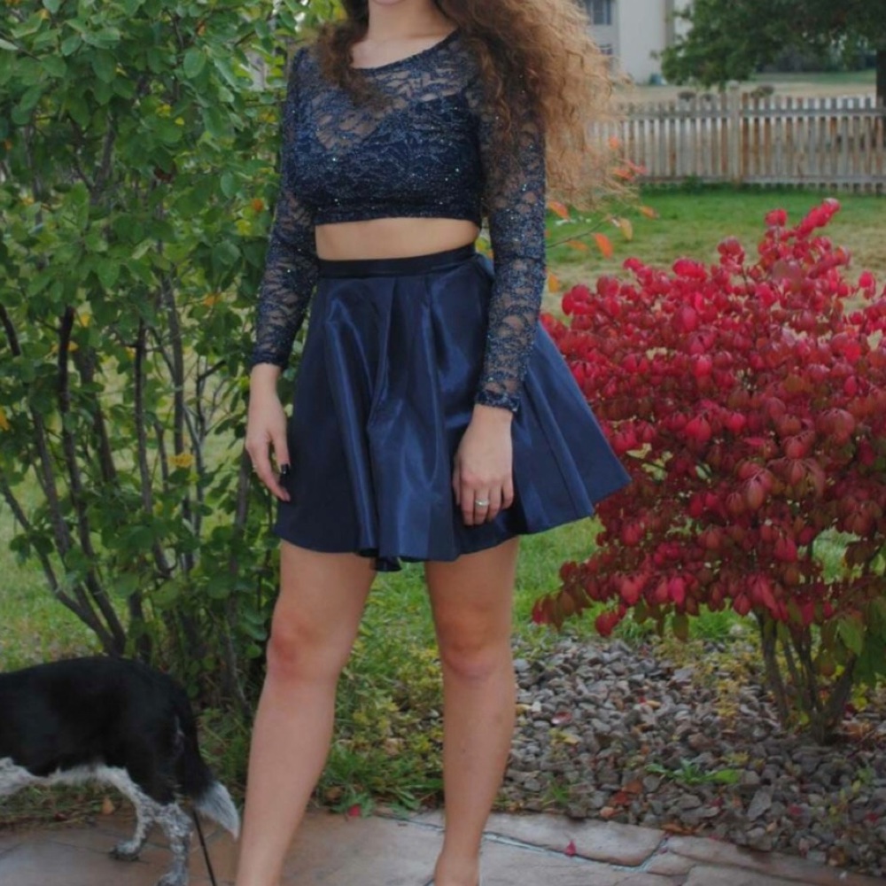 NAVY BLUE 2 PIECE DRESS
